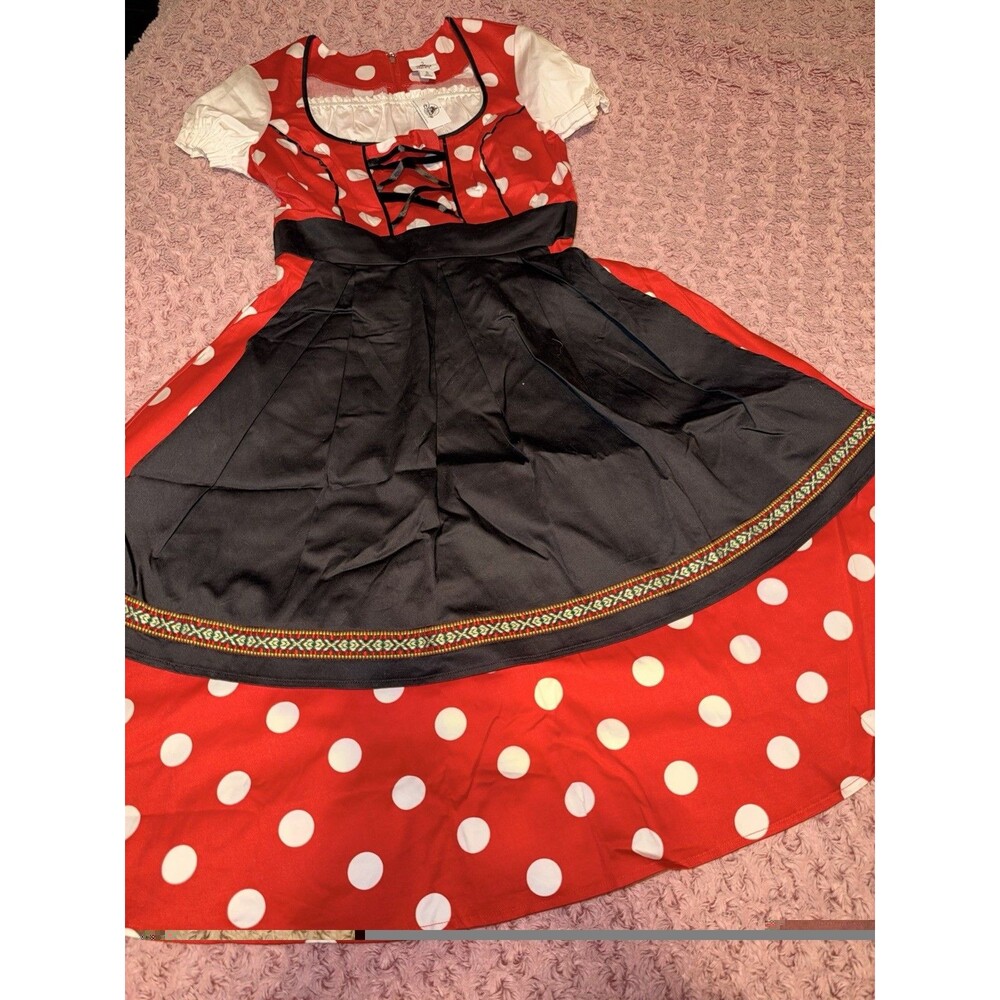Disney The Dress Shop Womens NWT Red Minnie Mouse Epcot Germany Apron Red